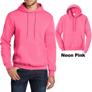 Mens Pullover NEON PINK Hoodie Adult Sizes S M L XL-4XL Hooded Sweatshirt Hoody