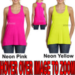 Bella Junior Ladies Soft Flowy NEON Racerback Tank Top T-Shirt Tee XS-2XL Womens