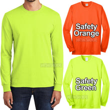 Load image into Gallery viewer, Mens Tall Long Sleeve T-Shirt Safety Orange Green Tee LT, XLT, 2XLT, 3XLT, 4XLT