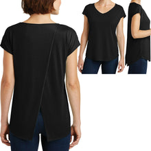 Load image into Gallery viewer, Ladies Plus Size V-Neck T-Shirt Drapey Cross Back Tee Dolman Womens XL 2X 3X 4X