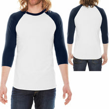 Load image into Gallery viewer, American Apparel Baseball T-Shirt 3/4 Sleeve Raglan Tee XS, S, M, L, XL NEW