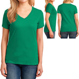 Ladies Plus Size V-Neck T-Shirt Womens Cotton Top 2XL, 3XL, 4XL Many Colors NEW