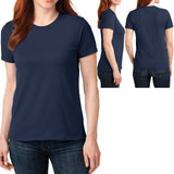 Womens Plain Basic T-Shirt Cotton Poly Blend Feminine Fit Ladies Tee Top XS-4XL