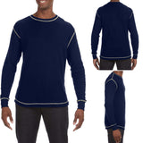 Canvas Mens Thermal T-Shirt Long Sleeve Contrast Stitch Sizes S-2XL