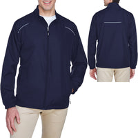 Big Mens Wind Breaker Water Resistant Reflective Piping Unlined XL, 2X, 3X 4X 5X
