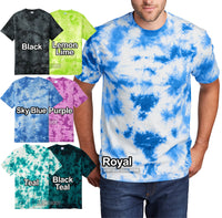 Mens Crystal Tie Dye T-Shirt S-XL 2XL, 3XL, 4XL 100% Cotton Tye Die Tee NEW