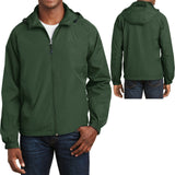 Mens Hooded Zip Front Jacket Pockets Windbreaker Water Resistant XS-XL 2X 3X 4X