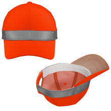 Load image into Gallery viewer, ANSI Hat High Visibility Safety Cap Yellow Orange With Reflective Band NEW