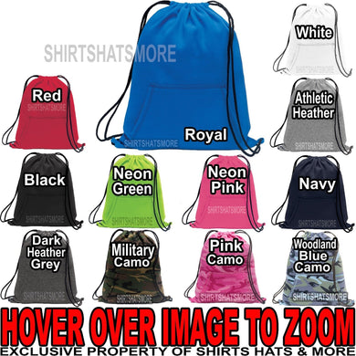 SWEATSHIRT MATERIAL Drawstring Bag Cinch Sack Gym Tote Locker Bag Day Pack NEW