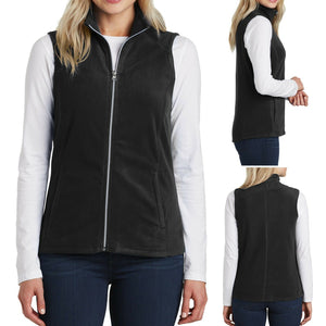 Ladies Plus Size Microfleece Vest with Pockets Sleeveless Womens XL 2XL 3XL 4XL