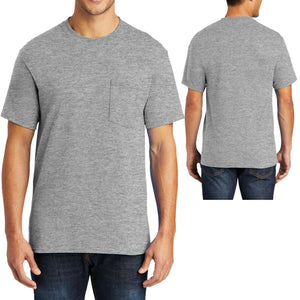 Mens T-Shirt with Pocket 50/50 Cotton/Poly Tee Size S, M, L, XL NEW