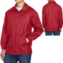 Load image into Gallery viewer, BIG MENS Wind Breaker Staff Nylon Snap Front Coaches Jacket 2XL, 3XL, 4XL NEW
