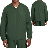 Big Mens Wind Shirt Windbreaker Jacket Lined V-Neck Pockets Pullover XL 2X 3X 4X