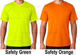 Hanes Mens T-Shirt Safety Green Orange Moisture Wicking 50+ UV Run Work XS-3XL