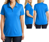 Ladies Plus Size UV30 Polo Shirt Moisture Wick Mini Mesh Womens Top XL 2X 3X 4X
