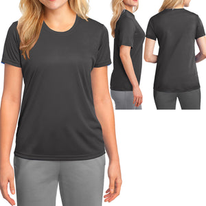Ladies Plus Size T-Shirt Moisture Wicking Gym Workout Womens Tee XL, 2X, 3X, 4X