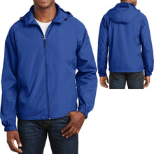 Load image into Gallery viewer, Mens Hooded Zip Front Jacket Pockets Windbreaker Water Resistant XS-XL 2X 3X 4X