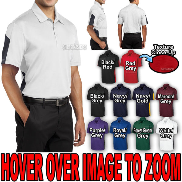Mens Moisture Wicking Color Block Performance Polo Golf Shirt XS-XL 2X 3X 4X NEW