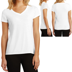 Ladies Plus Size V-Neck T-Shirt Soft Tri Blend Fabric Womens Tee Top XL 2XL 3XL