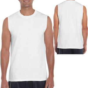 Gildan 100% Cotton Sleeveless Tee Mens Sleeveless MuscleTank Solid Blank Workout