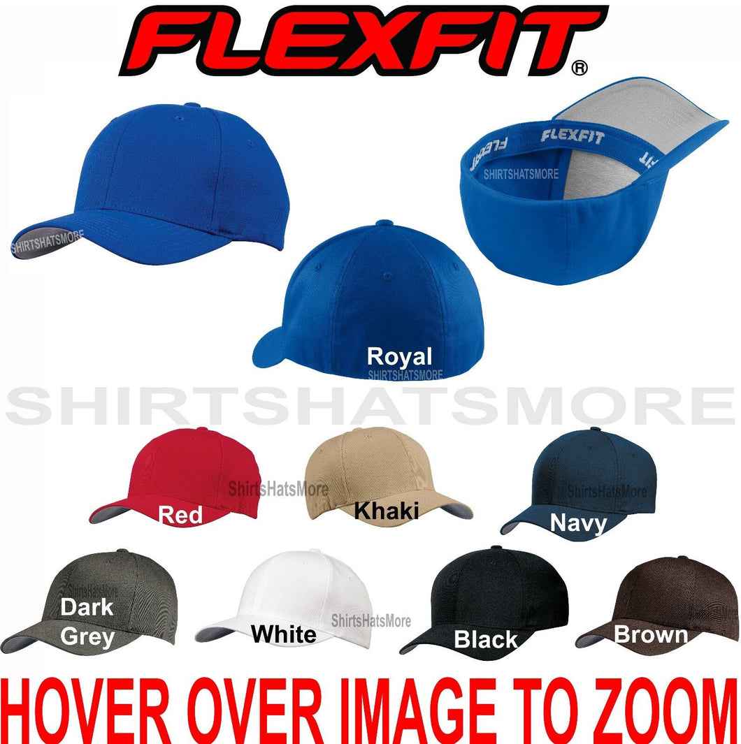 The Original FlexFit Hat Baseball Cap Mid Profile Structured Poly/Cotton NEW