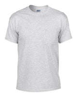 BIG MENS T-Shirt with POCKET Gildan 100% Preshrunk Cotton Tee 2XL, 3XL, 4XL, 5XL