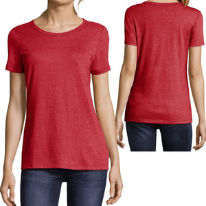 Hanes Ladies T-Shirt Tri Blend Scoop Neck Womens Tee XS, S, M, L, XL, 2XL, 3XL