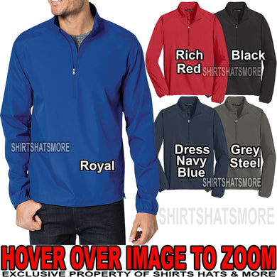 Mens 1/2 Zip Wind Shirt Pullover Jacket Golf Water Resist XS-XL, 2XL, 3XL, 4XL