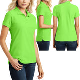LADIES Polo Shirt Easy Care Cotton/Poly 4 Button Womens Top S-XL 2XL, 3XL NEW