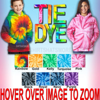 Youth Tie Dye Hooded Sweatshirt Kids Boys Girls Hoodie Child Hoody XS-XL NEW