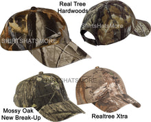 Load image into Gallery viewer, Garment Washed Camo Baseball Cap Hunting Hat Camouflage Mossy Oak Realtree NEW