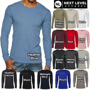 Next Level Unisex Mini Waffle Thermal Long Sleeve T-Shirt XS, S, M, L, XL NEW