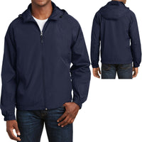 Mens Hooded Zip Front Jacket Pockets Windbreaker Water Resistant XS-XL 2X 3X 4X