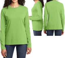Load image into Gallery viewer, Ladies Long Sleeve T-Shirt Preshrunk 100% Cotton Womens Tee XS-XL, 2XL, 3XL, 4XL