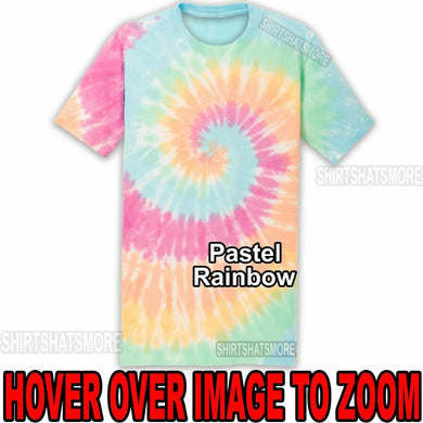 Mens Tie Dye T-Shirt Pastel Rainbow Spiral Design S-XL 2XL 3XL 4XL Tye Died NEW