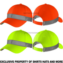 Load image into Gallery viewer, ANSI Hat High Visibility Safety Cap Yellow Orange With Reflective Band NEW