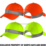 ANSI Hat High Visibility Safety Cap Yellow Orange With Reflective Band NEW