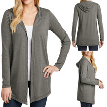 Load image into Gallery viewer, Ladies Long Sleeve Hoodie Cardigan Tri Blend XS-XL 2XL, 3XL, 4XL Light Weight