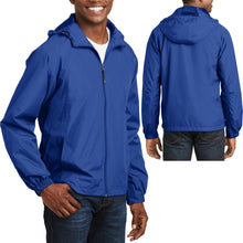 Load image into Gallery viewer, BIG MENS Hooded Zip Front Jacket Pockets Windbreaker Water Resistant XL 2X 3X 4X