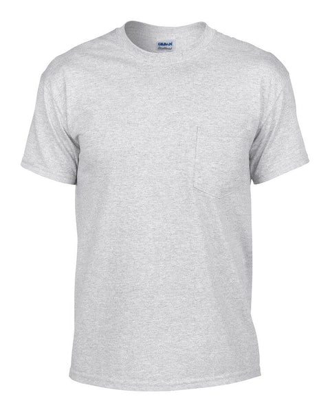 BIG MENS T-Shirt with POCKET Gildan 100% Preshrunk Cotton Tee 2XL, 3XL, 4XL, 5XL