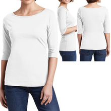 Load image into Gallery viewer, Ladies Plus Size T-Shirt 3/4 Sleeve Soft Preshrunk Womens Top Tee XL, 2X, 3X, 4X