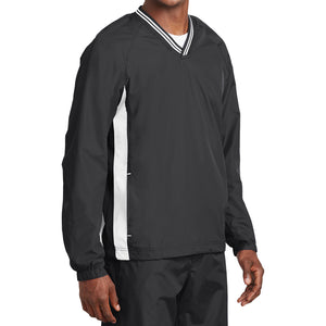 Mens Wind Shirt Windbreaker Jacket Lined V-Neck Pockets Pullover XS-XL 2X 3X 4X