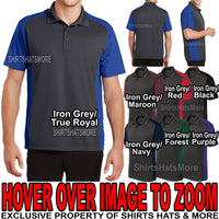 MENS Two Tone Polo Shirt Moisture Wicking Dri Fit Sport-Wick XS-XL 2X 3X 4X NEW