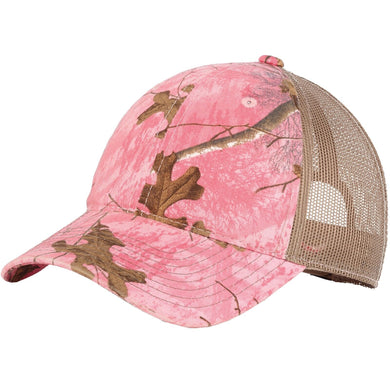 Unstructured Camo Mesh Back Baseball Cap Hat Realtree Xtra Pink/Tan Adjustable