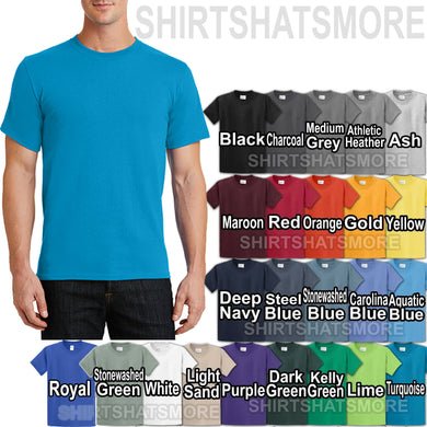 Mens T-Shirt Soft Spun Pre Shrunk Heavy Cotton Tee S, M, L, XL 24 Colors  NEW