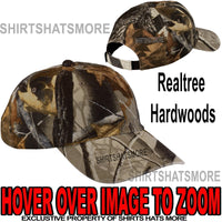 Garment Washed Camo Hat Baseball Cap Hunting Camouflage Realtree Hardwoods NEW