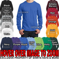 Mens 100% PRESHRUNK Cotton Crewneck Long Sleeve T-Shirt S-XL, 2XL, 3XL, 4XL NEW