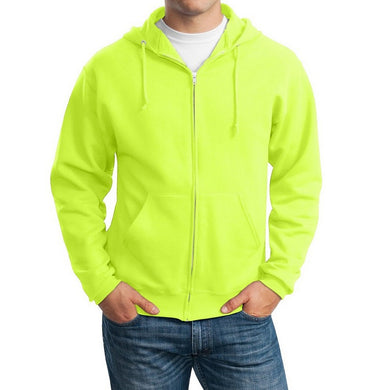 Mens Full Zip Hoodie Sweatshirt ANSI High Vis Safety Green Orange S-XL 2XL 3XL