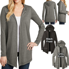 Load image into Gallery viewer, Ladies Long Sleeve Hoodie Cardigan Tri Blend XS-XL 2XL, 3XL, 4XL Light Weight