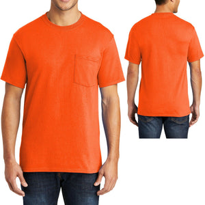 Mens T-Shirt with Pocket 50/50 Cotton/Poly Tee Size S, M, L, XL NEW